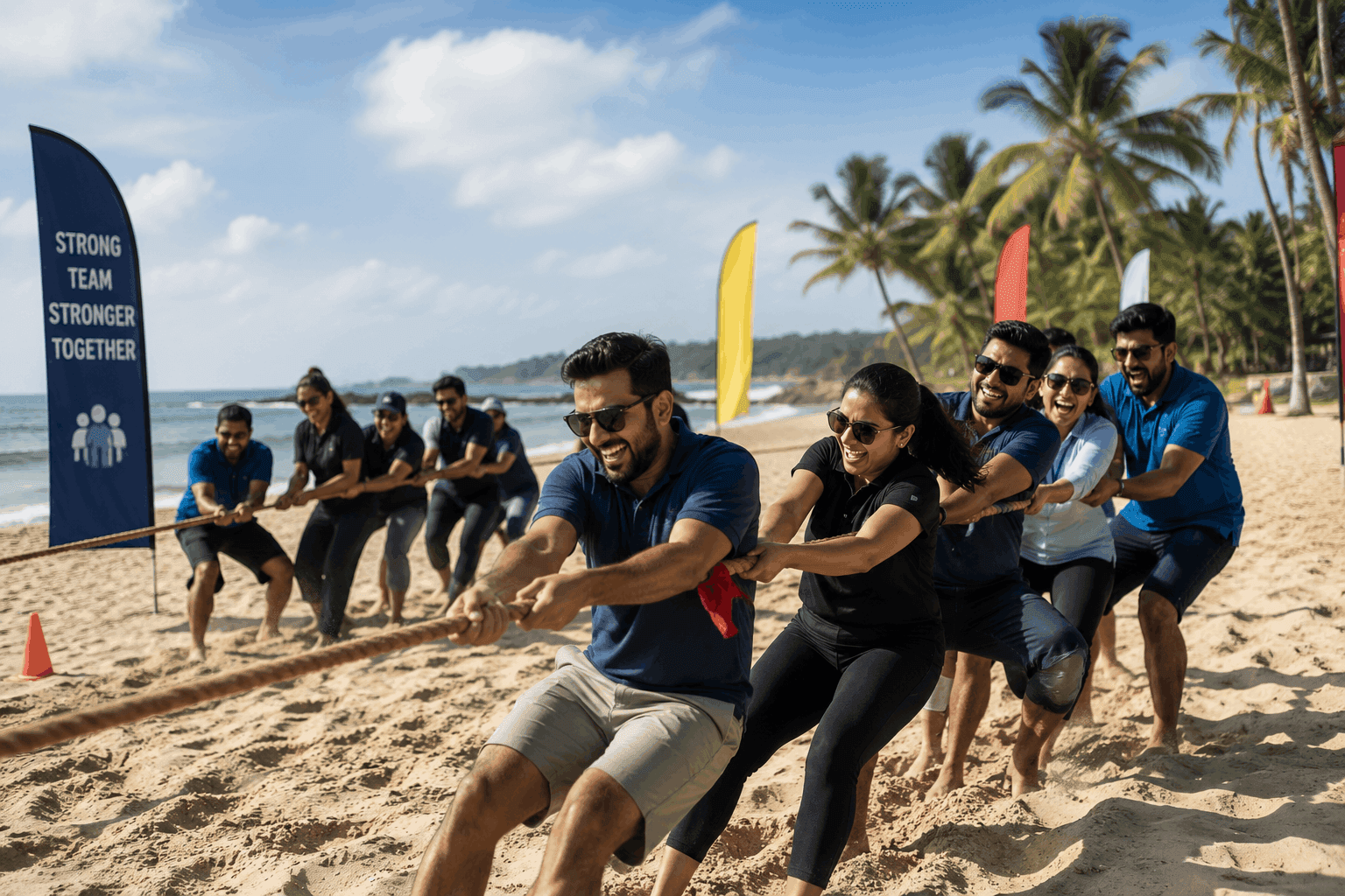 Corporate team enjoying a curated retreat together