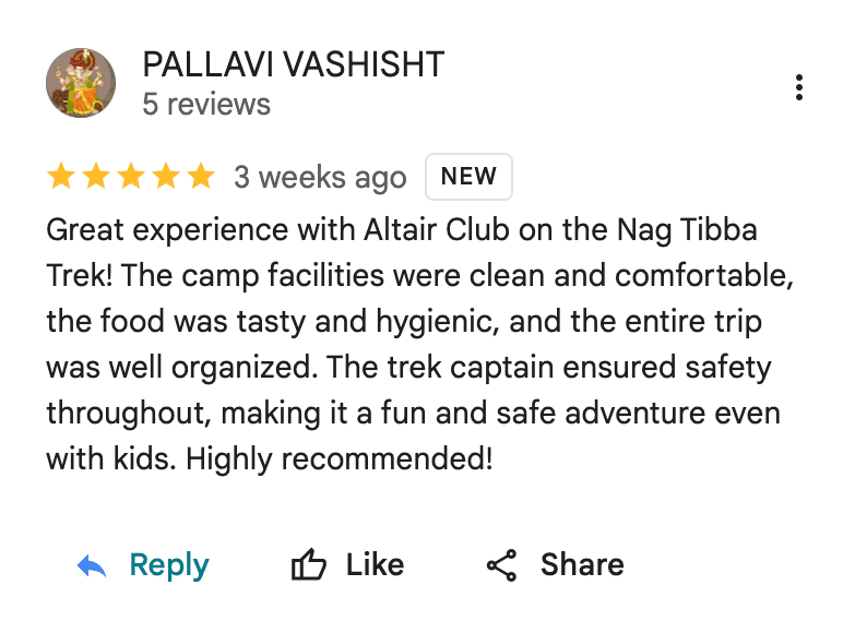 Google review screenshot from an AltairClub traveler