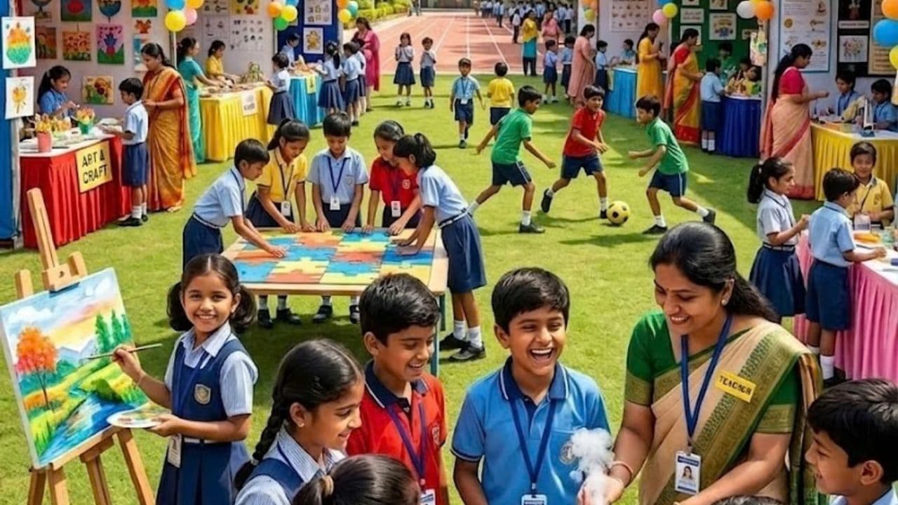 Students exploring outdoors on a guided school program